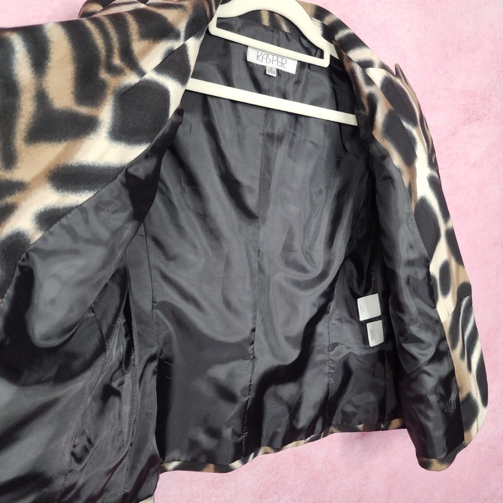 179. Kasper Animal Print Blazer Jacket Women’s Size 4 - Picture 5 of 6
